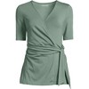Lands' End Women's Elbow Sleeve Lightweight Jersey Side Tie Blouse - 3 of 3