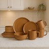FONTOI 12-Piece Stoneware Dinner Sets with Mugs, Stackable Bowls Sets for 3, Dinner Plates Sets for Home, Kitchen, Orange, 10"*0.7"*10" - 2 of 4