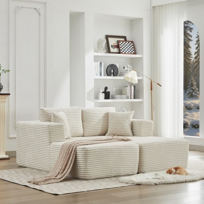 TIRAMISUBEST Deep Seat Couch, No Assembly Required Modern Double Chaise Lounges, 2-Seat Modular Loveseat Sofa