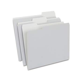 MyOfficeInnovations Colored Top-Tab File Folders 3 Tab Gray Letter Size 100/Pack 433664