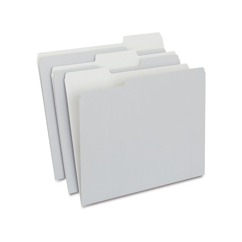 MyOfficeInnovations Colored Top-Tab File Folders 3 Tab Gray Letter Size 100/Pack 433664, 1 of 5
