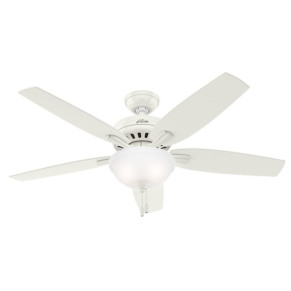 52 Newsome Fresh White Ceiling Fan With Light Hunter Fan