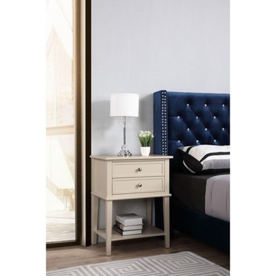 NicBex Nightstand with 2 Drawers and Bottom Shelf Modern Bedside Table Bedroom Furniture for Bedroom, Living Room
