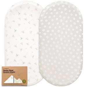 KeaBabies Organic Bassinet Sheet for Baby Girls, Boys, 2-Pack Soothe Bassinet Fitted Sheets, Bedside Bassinet Mattress Sheet - 1 of 4