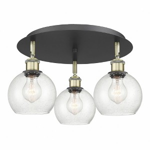 Athens - 3 Light Flush Mount In Industrial Style-8.63 Inches Tall and 17.75 Inches Wide - 1 of 1