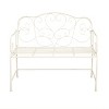 Christopher Knight Home Clay 41" Modern Outdoor Iron Garden Bench with Floral Design - 2 of 4