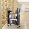VEVOR Book Cart, 330 lbs Library Cart, 31.1" x 15.2" x 49.2" Rolling Book Cart, Single Sided V-Shaped Sloped Shelves with 4-Inch Lockable Wheels - 2 of 4