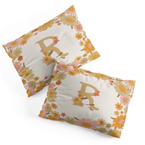Deny Designs Standard Iveta Abolina Retro Florals 70s Cream Pillow Shams - 1 of 3
