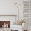 61" Meg Brushed Gold Metal Candlestick Floor Lamp with Rattan Shades - River of Goods: Dual Light, In-line Switch - 3 of 4