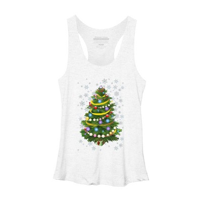 Women's Design By Humans Christmas Tree and Snowflakes By IvaW Racerback Tank Top