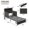 Upholstered Platform Bed Frame with Guardrail, Storage Headboard & Drawer - 2 of 4