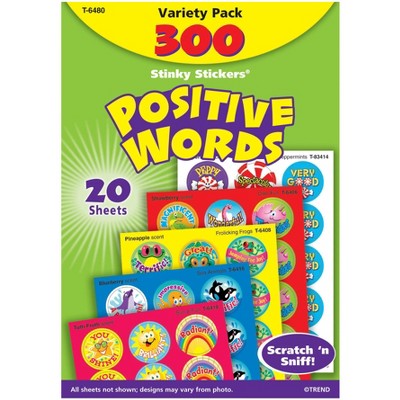 Trend Enterprises Stinky Sticker, Positive Words Stickers, 1 in, pk of 300