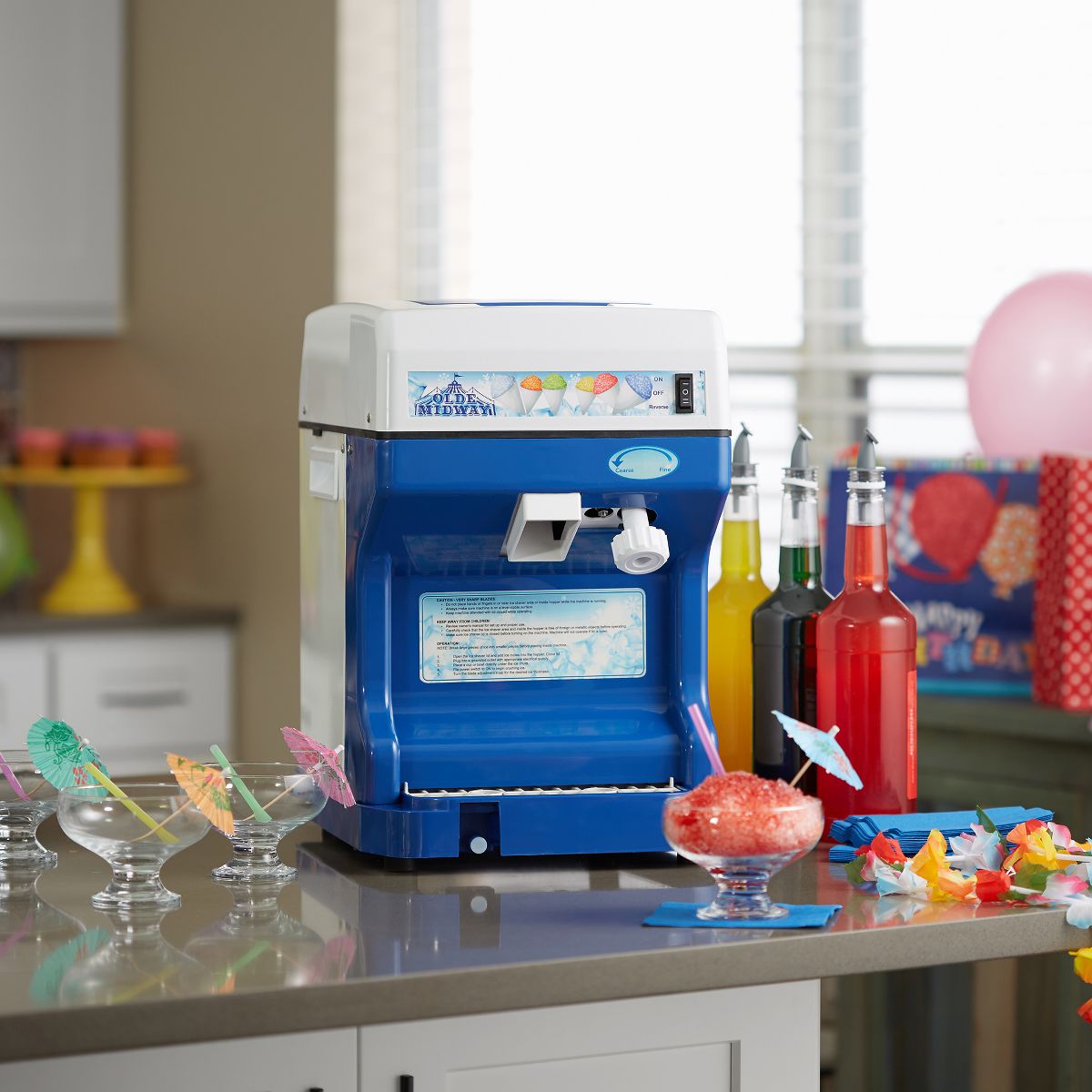Olde Midway Ice Shaver Snow Cone Machine for Slushies, Desserts, and Frozen Treats - thumbnail 3