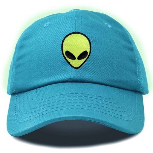 Dalix Alien Embroidered UFO Dad Hat Cotton Baseball Cap Adjustable Mens - 1 of 4