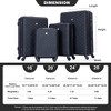 4pcs Luggage Set, ABS Lightweight Suitcase with Rotating Wheels, TSA lock, (16/20/24/28) -ModernLuxe - 3 of 4