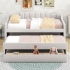 PAGED Twin Size Upholstered Daybed 81" L Modern Wooden Bed Frame with Trundle and 3 Storage Drawers for Bedroom, Living - 2 of 4