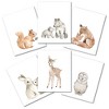 Lambs & Ivy Watercolor Woodland Animals 6-Piece Unframed Nursery Wall Art Decor - 2 of 4