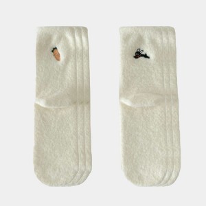 Anna-Kaci Women's 3-Pair Fuzzy Crew Sock Set with Cute Embroidery US 5–10 - 1 of 4
