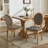 CAVINAS French Style Dining Chairs Set of 2, PU Leather Dining Room Chairs with Button Tufting and Solid Wood Legs - 2 of 4