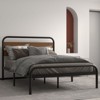 Queen Size Bed Frame, Heavy Duty Metal Platform Bed Frame with Wood Headboard, Full Bed Frame with Under Bed Storage Space and Solid Slat Support - 3 of 4