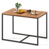 Costway 4-Person Acacia Wood Patio Dining Table with Metal Frame for Porch, Garden, Deck - 2 of 4