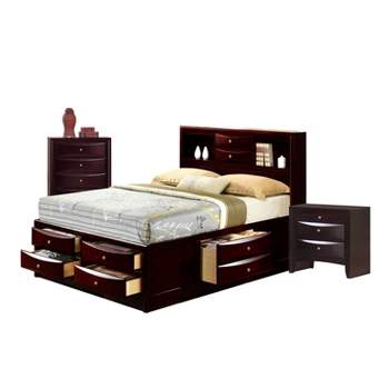 3pc King Madison Storage Bedroom Set Espresso Brown - Picket House Furnishings