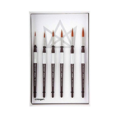 Kingart 6pc Precision Paint Brush Set