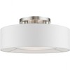 Livex Lighting Gilmore 3 - Light Semi-Flush Mount in  Brushed Nickel/Shiny White - 3 of 3