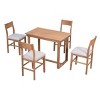 5-Piece Counter Height Dining Set with Rectangular Table and 4 Upholstered Chairs, Space-Saving Dining Furniture for Small Kitchens–The Pop Home - 2 of 4