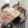 Bar Stools Set of , Upholstered Barstools with Metal Legs, Footrest & Backrest, PU Seat, Kitchen Height Chairs - 4 of 4