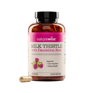 NatureWise Milk Thistle with Dandelion Root - Silymarin - Antioxidant Liver & Kidney Health Support - Vegan, Non-GMO, Gluten Free - 1 of 4