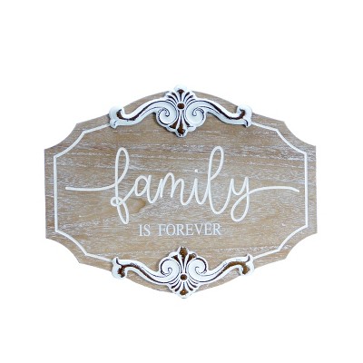 VIP Wood 15 in. Brown Family Is Forever Sign