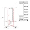 Toulouse Corner Armoire With Double Doors And Interior Shelves, Space-Saving Wardrobe, Black - 4 of 4