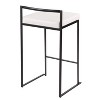 LumiSource Set of 3 Fuji Stacker Counter Height Barstools Black Metal/White PU - 4 of 4