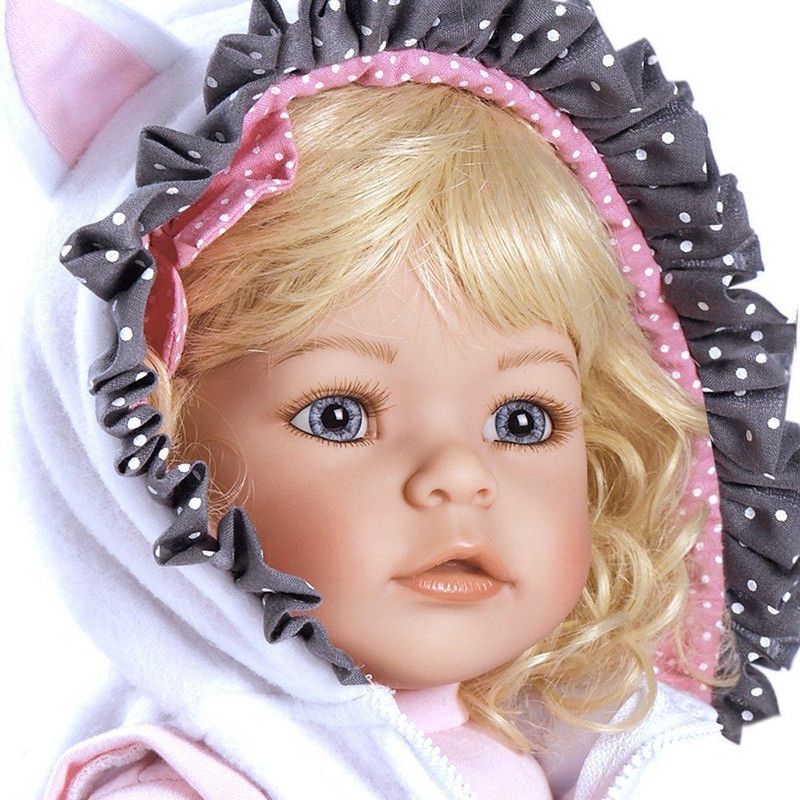Adora Realistic Baby Doll The Cat's Meow Toddler Doll - 20 inch, Soft CuddleMe Vinyl, Light Blonde Hair, Blue Eyes, 3 of 7
