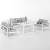 Heynemo Aluminum Patio Furniture Set,5 Pieces Modern Outdoor Conversation Set Sectional Sofa with Upgrade Cushion and Dining Table - 4 of 4