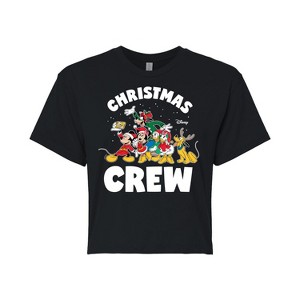 Women's - Disney - Christmas Crew Cropped Graphic T-Shirt - 1 of 4