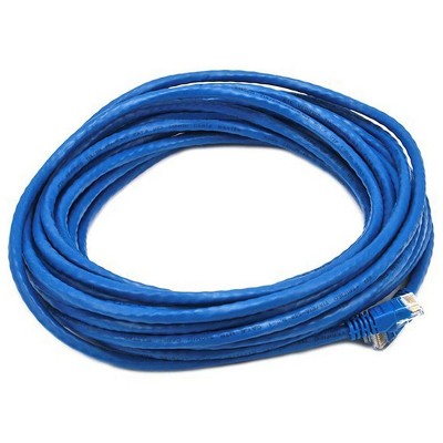 Monoprice Cat6 Ethernet Patch Cable - 30 Feet - Blue | Network Internet Cord - RJ45, Stranded, 550Mhz, UTP, Pure Bare Copper Wire, 24AWG