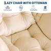 Lazy Chair with Ottoman - Modern Lounge Accent Reading Sofa, Leisure Armchair with Footrest, Side Pocket, for Living Room, Bedroom, Dorm & Office - 4 of 4