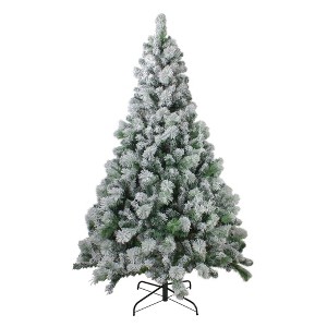 Northlight 6.5' Flocked Somerset Spruce Artificial Christmas Tree - Unlit - 1 of 4