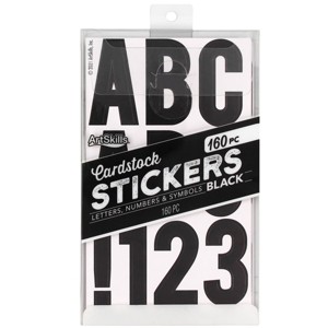 Card Stock Letters Black - ArtSkills: Bulletin Board Cutouts, 160 Pieces, 8" x 4.5", Poster Board & Sticker Letters - 1 of 3