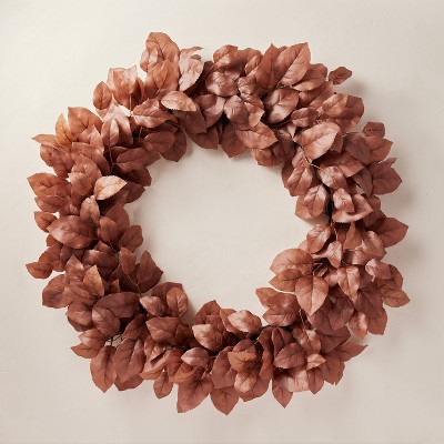 30" Faux Rusted Beech Leaf Fall Wreath - Hearth & Hand™ with Magnolia