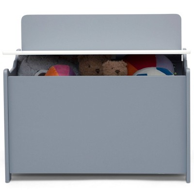 Grey and White Modern Toy Box with Safety Lid