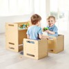 VEVOR Montessori Weaning Table and Chair Set, Wooden Toddler Table and Chair Set with 2 Chairs, Adjustable Height Chair and Activity Table, Natural - 2 of 4
