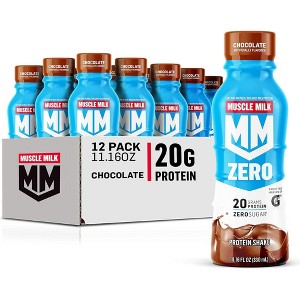 Muscle Milk Zero Protein Shake, Chocolate - 11.16 Fl Oz Bottle (Pack of 12) - 1 of 4