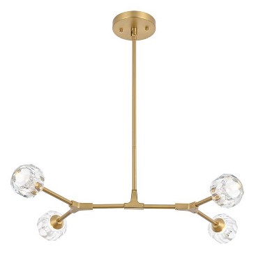 Elegant Lighting Zayne 4 Light Pendant in Gold