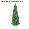 Vivatrees 6Ft Prelit Pencil Christmas Tree, with 10 Lighting Modes, Metal Stand, Hinged Branches, Slim Xmas Pine Tree for Holiday Decor, Green - 3 of 4