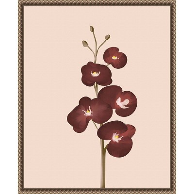 Burgundy Orchid Floral 16"x20" Framed Canvas Wall Art