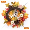 WhizMax 20" Fall Wreath, Autumn Wreath for Front Door with Pumpinks Pinecones Maple Leaves, Fall Door Wreath for Thanksgiving Harvest Home - image 3 of 4