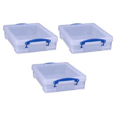 Clear Plastic Storage Box Lid Carry Handle Clip Lock Lid Stackable  Container Tub